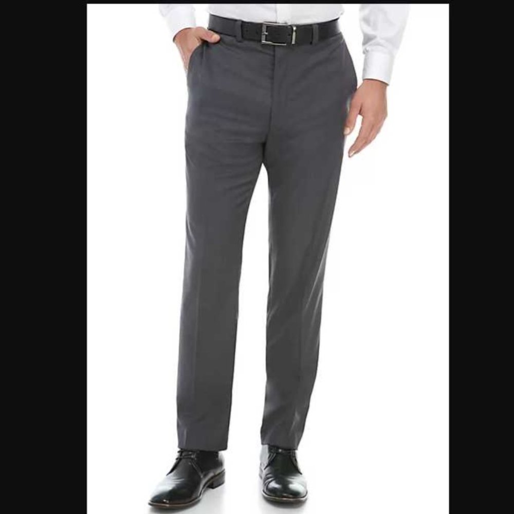New Mens Calvin Klein Modern Fit Medium Gray Stretch Dress Pants 34x30 34 Slacks